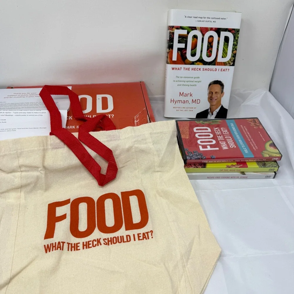 Mark‎ Hyman Food What the Heck Should I Eat Master Package DVD Tote Set *read*